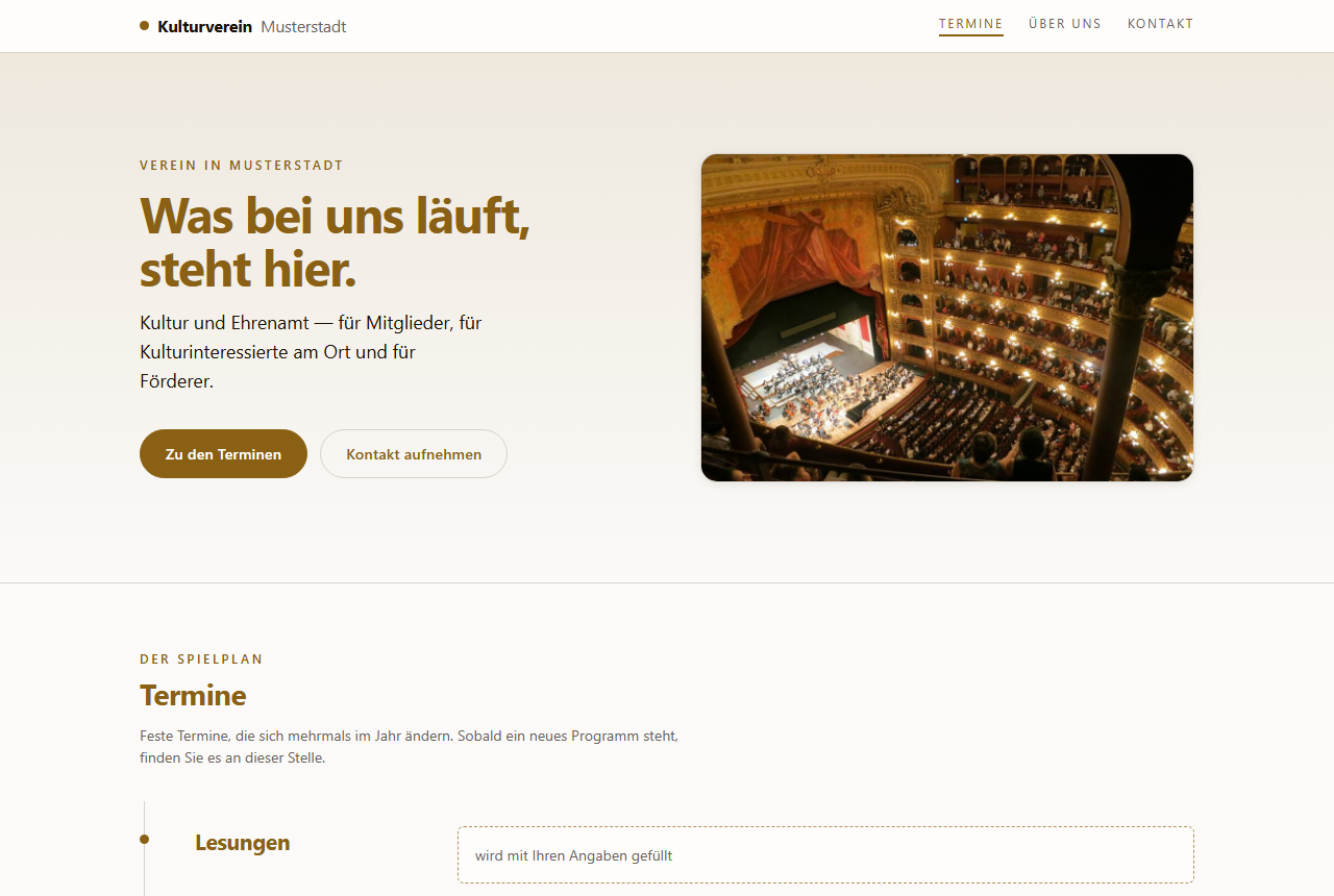 Simulation: Kulturverein Musterstadt